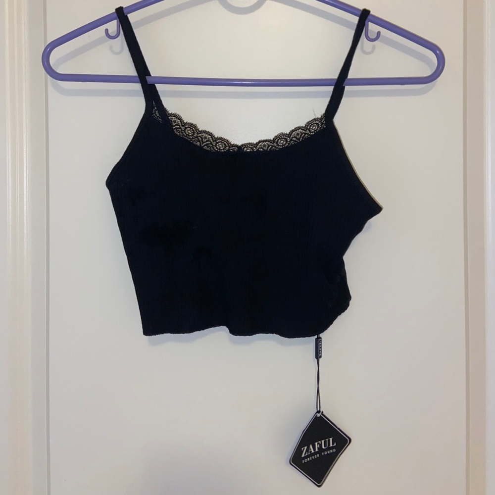 Cute black crop tank top